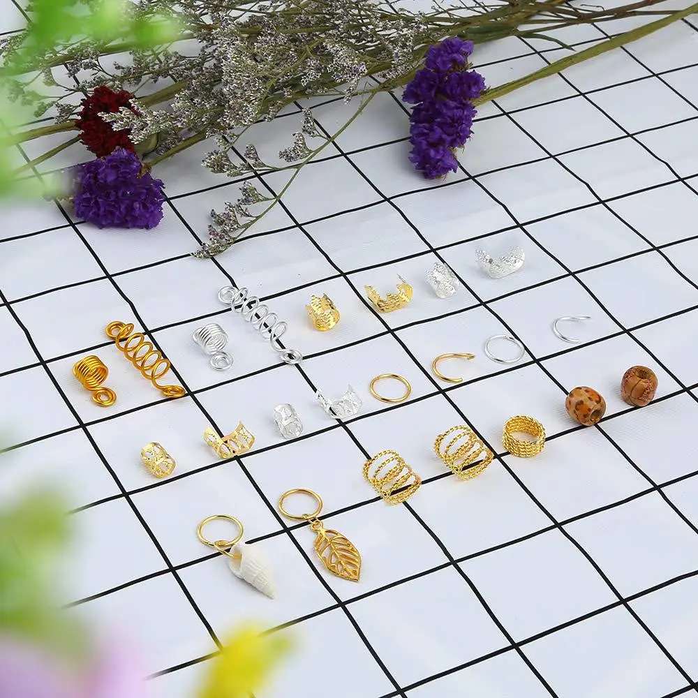 417 шт. бусины для дредов искусственные украшения волос обручи заколки деревянные