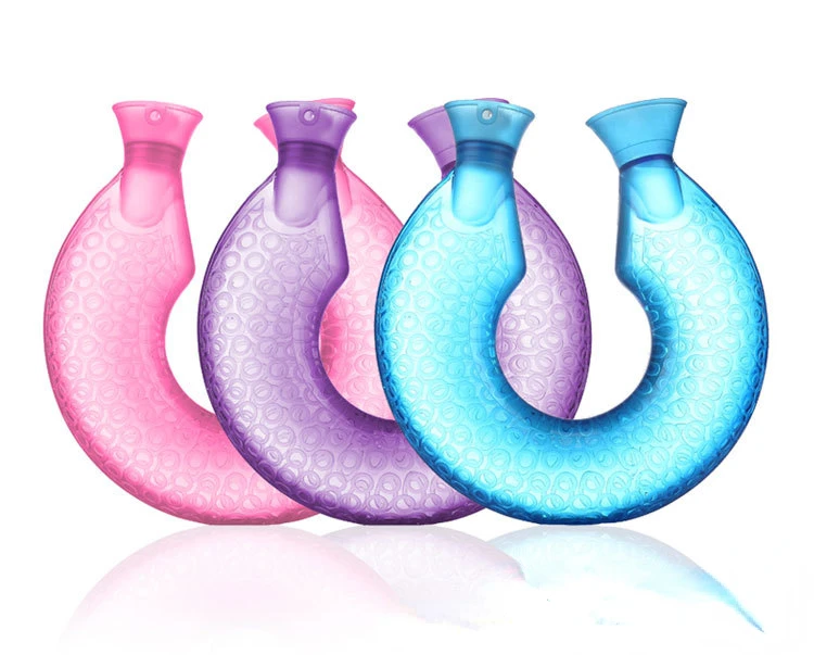 

1400ML U-shaped High Density PVC Water Injection Hot Water Bag Neck Shoulder Warm Transparent Hot Water Bag Cover