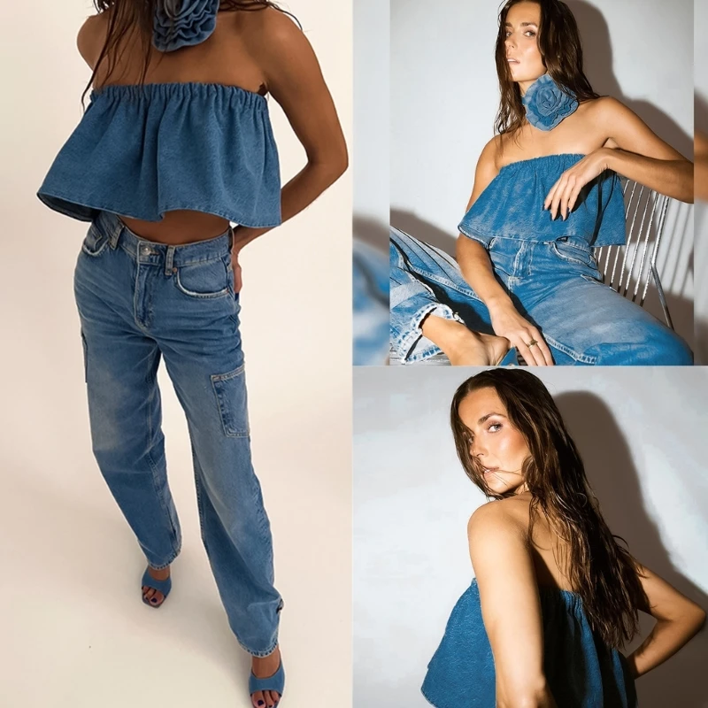 

Женские топы без бретелек, топ с открытыми плечами, укороченные топы без рукавов, уличная одежда Y2k 10CE