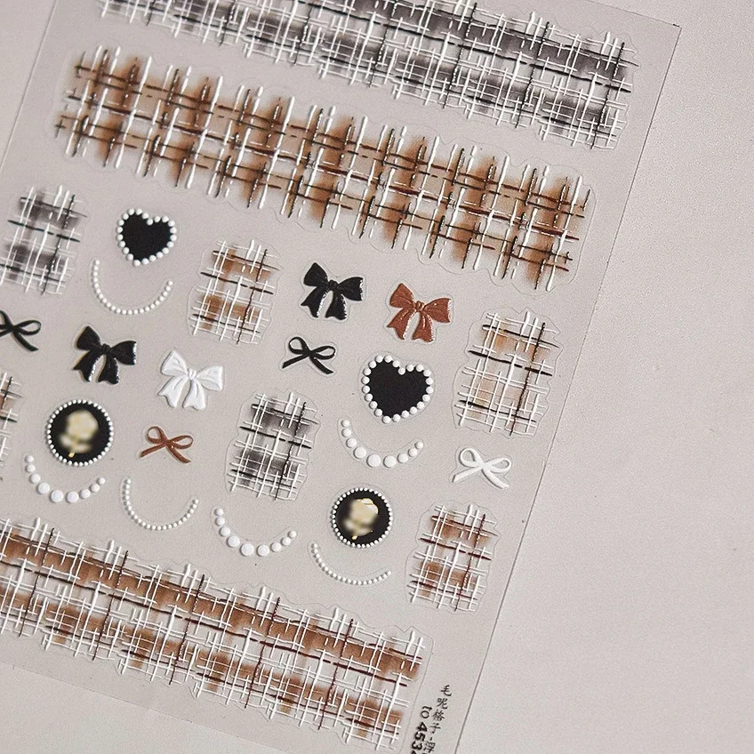 Шикарные шерстяные клетчатые Рельефные ленты в клетку с рисунком сердца розы