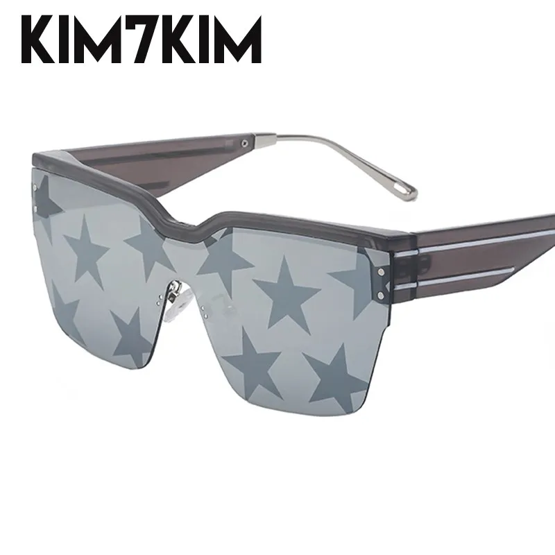 

Oversized Steampunk Square Sunglasses Women 2023 Fashion Luxury Brand Designer One Piece Sun Glasses Men Semi Rimless Eyeglasses