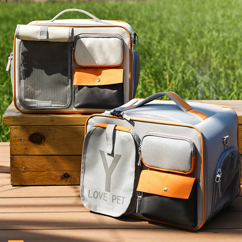 

Canvas Cat Carrier Backpack Transparent Pet Bag Backpack for Small Puppy and Bunny