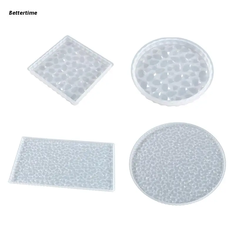 

B36D Round/Square/Rectangle Casting Mold Coaster Resin Molds Silicone Cups Mats Mould