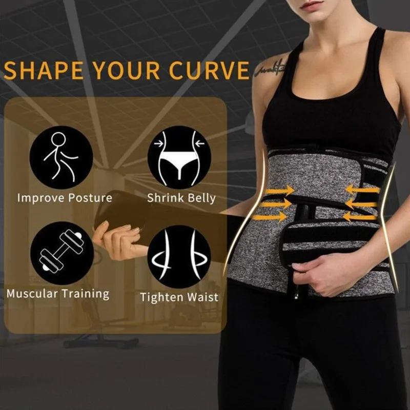 

Women Waist Trainer Trimmer Corset Weight Loss Tummy Wrap Workout Belt Sweat Belly Band Sports Girdle Sauna Suit