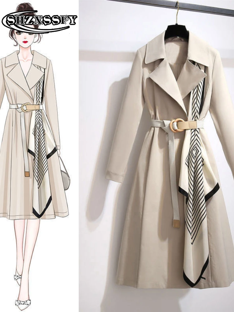 Women's Fashion Windbreakers New Loose Women's Long Trench Coat Casual Belt and Thin Temperament  Autumn 2021 Women's Clothing