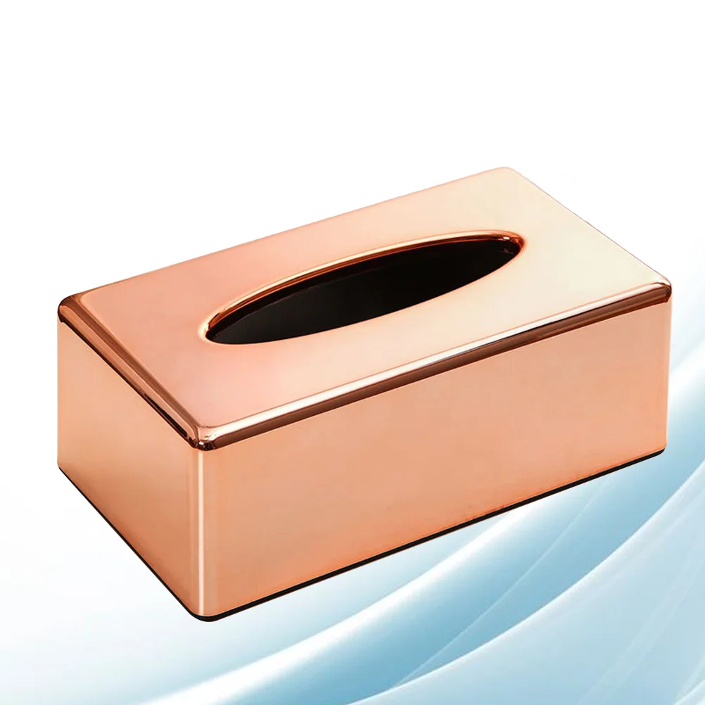 

Simple ABS Plating Rose Gold Tissue Box Living Room Household Tissue Box Office Creative Tray Home Cleaning Storage Holder