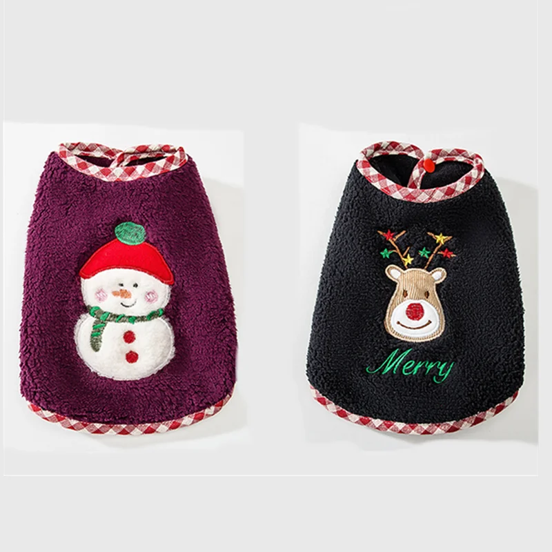 

Рождественская Одежда для собак, пальто, мультяшный снеговик, лось, одежда для домашних животных, для маленьких собак, теплый костюм Бишон, о...