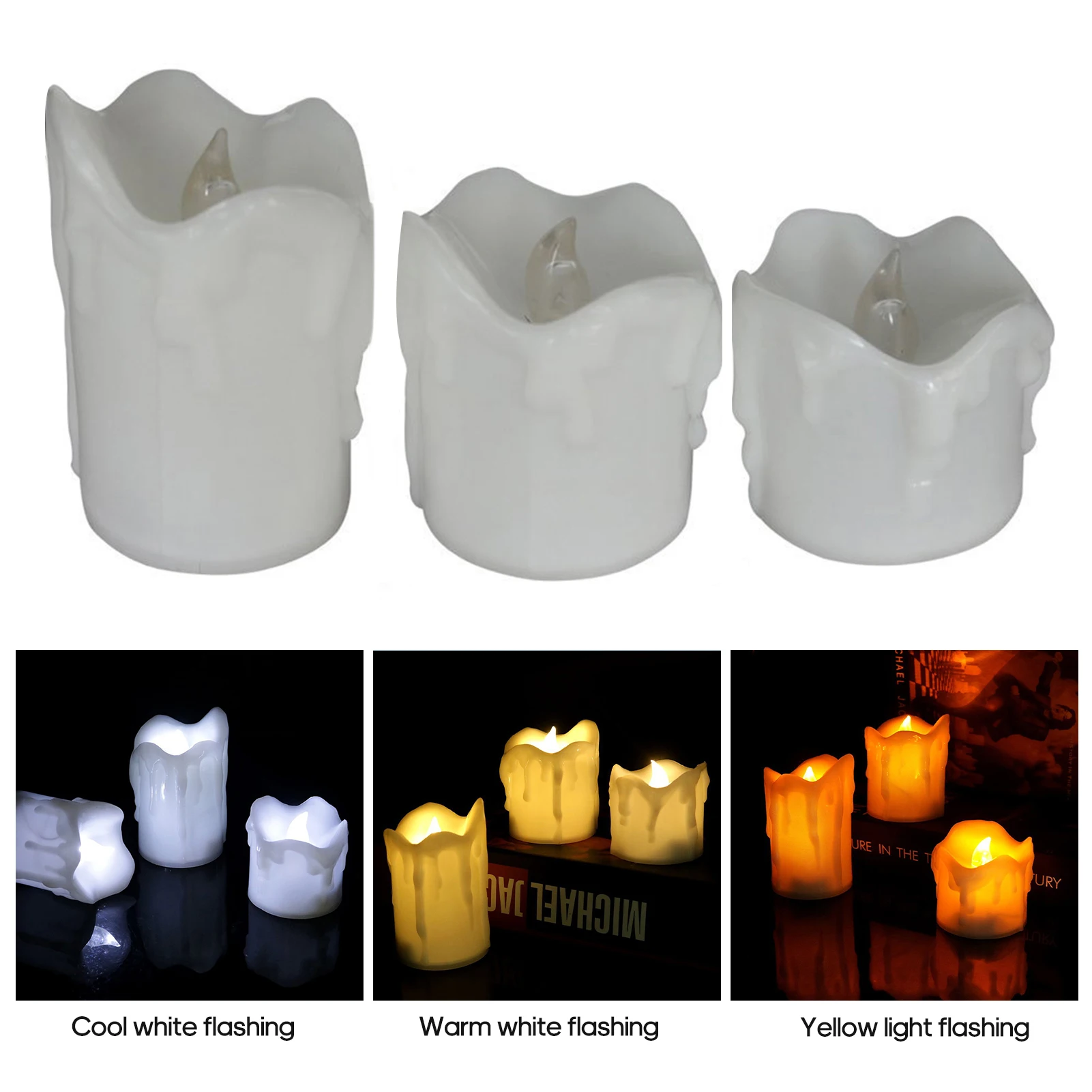 

3Pcs Remote Control LED Flameless Candles Bright Battery Tea Light with Realistic Flames Christmas Wedding Home Decoration Led