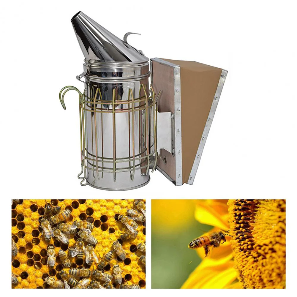 Stainless Steel Beekeeping Smoker Beekeeper Manual Bee Smoke Transmitter Kit Tool Apiculture Smoke Sprayer Beekeeping Equipment
