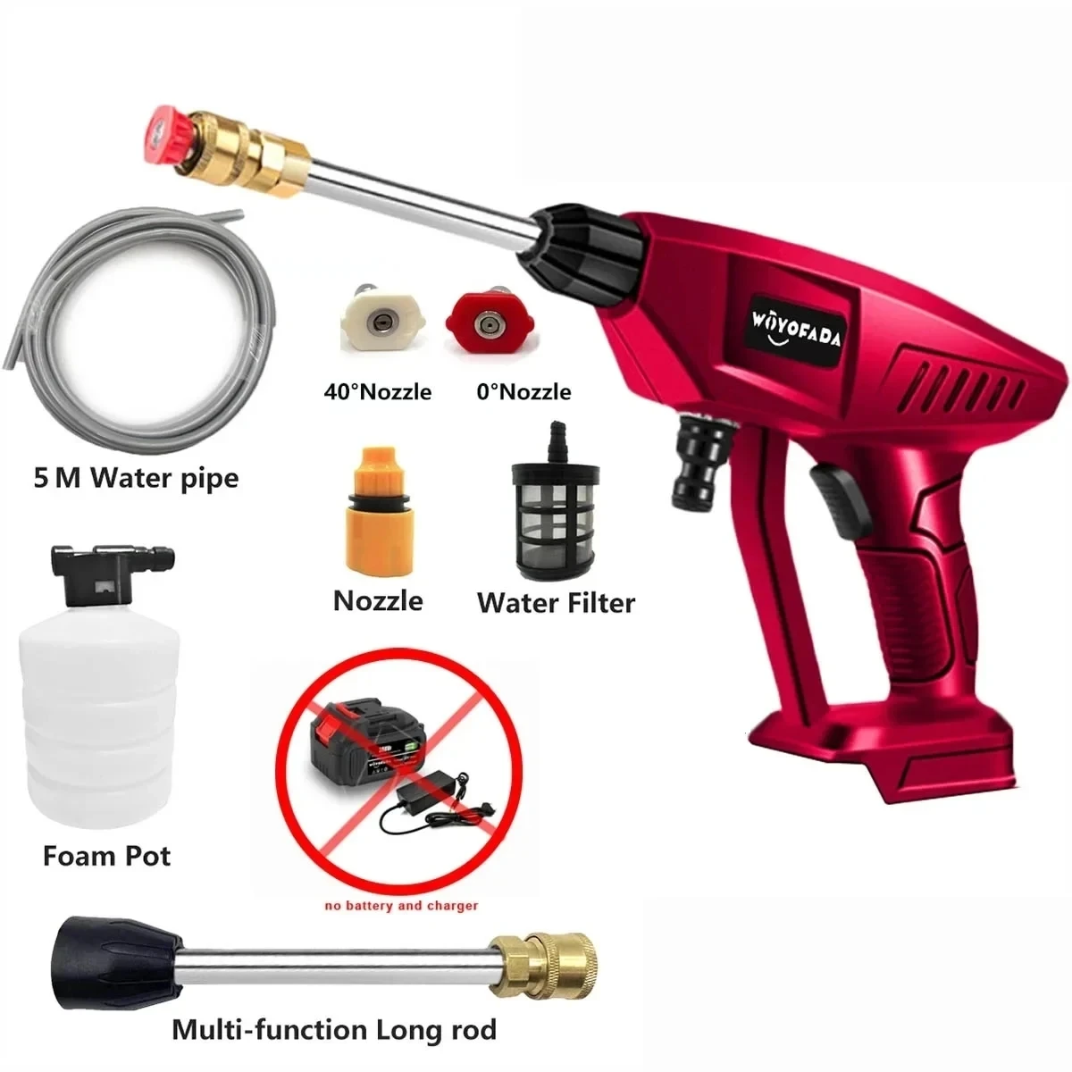 

Электрический пистолет для мойки автомобилей 30 бар, очиститель высокого давления для ухода за автомобилем, портативный пистолет-распылитель для мойки автомобиля, аккумулятор Makita 18 В