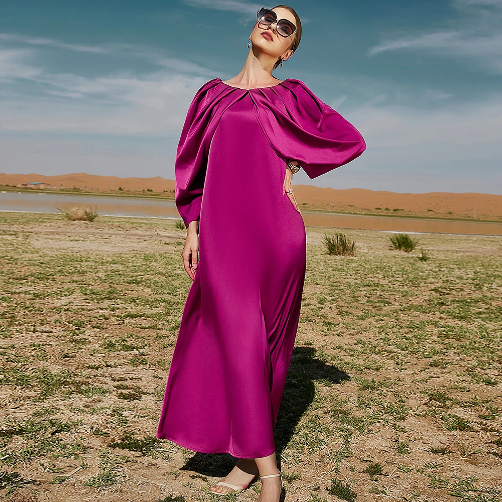 

New Ramadhan Dress Kaftan Dubai Abaya Turki Islam Muslim Arab Gaun Malam Abayas untuk Wanita Jubah Robe Longue Femme Musulmane