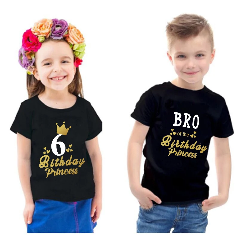 Одинаковые комплекты для всей семьи футболка принцессы на день рождения рубашка