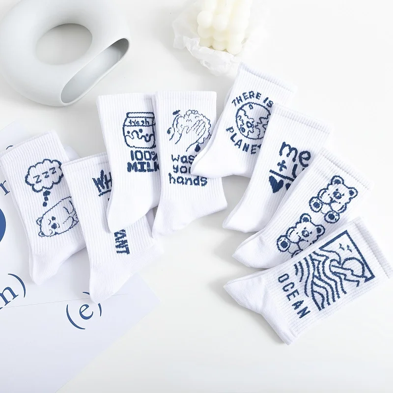 

New Tube Socks Children's Fashion Ins Japanese Cute White Women's Personal Korean Style College Style Student Socks