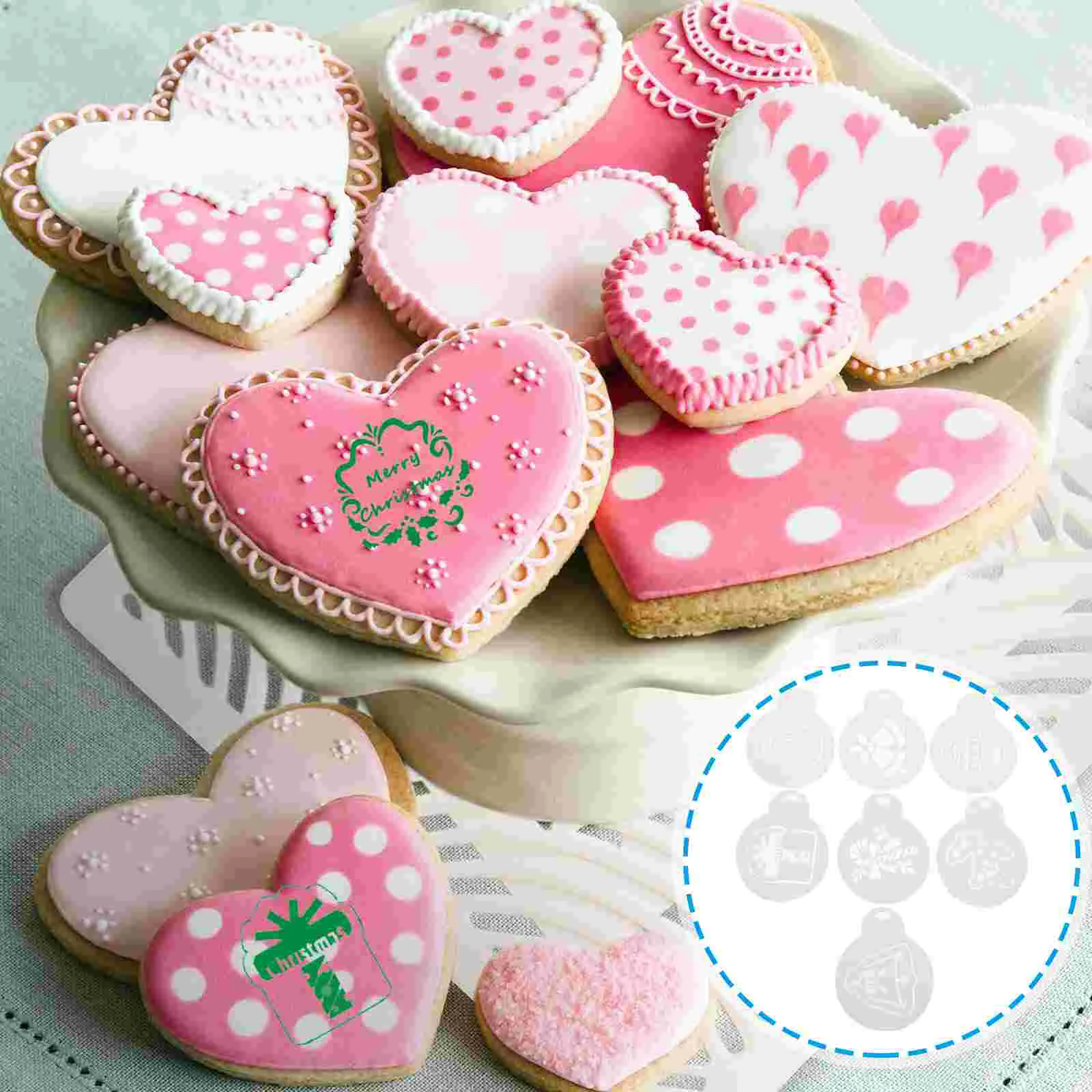 

Stencils Christmas Cookie Coffee Decorating Cake Template Stencilmold Diyfondant Barista Kit Molds Baking Ornament Decorations