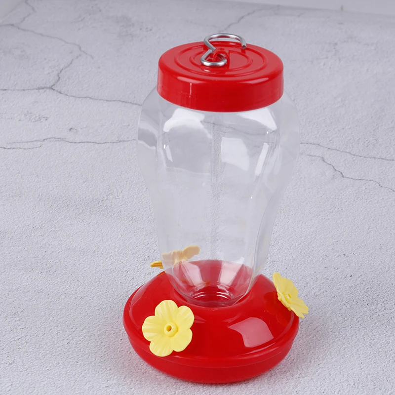 

1pc Field Feeding Hummingbird Bottle Garden Outdoor Flower Iron Hook Feeder Hanging Bird Plastic Water Feeder