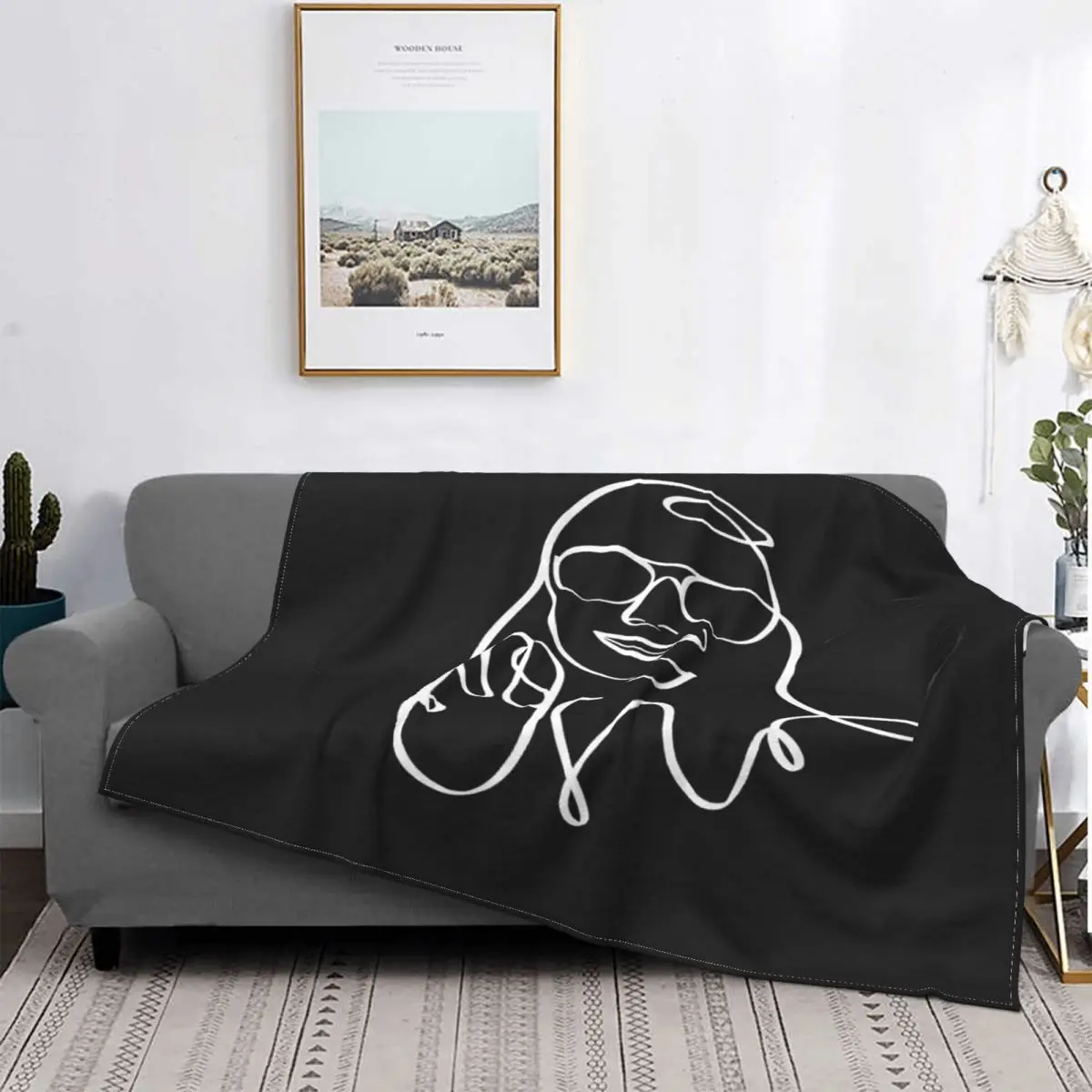 

Manta de muselina a cuadros para chica Young sonriente 1C-1, manta de cama, manta de felpa de Anime con capucha, alfombra de ora