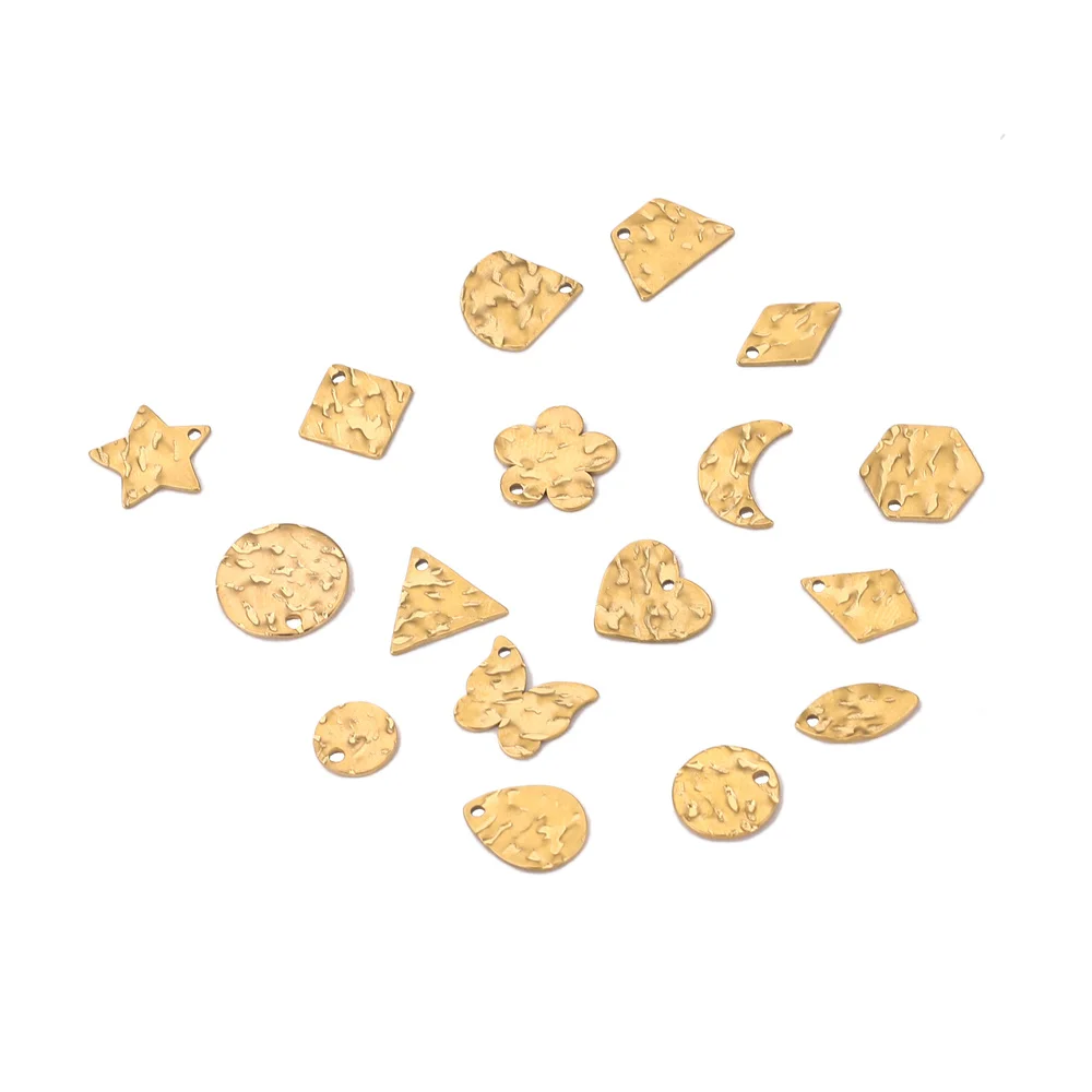 20 шт. круглые подвески в виде полумесяца и цветов из нержавеющей стали |