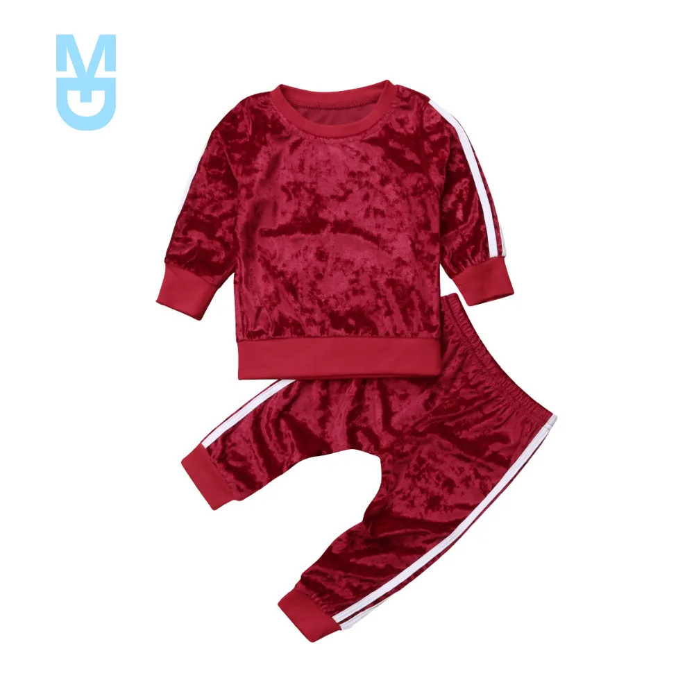 

New 4Color Autumn Kid Baby Gilrs 2pcs Infant Toddler Baby Girl Clothes Sports Set Sweatershirt T Shirt Legging Pants Outfit