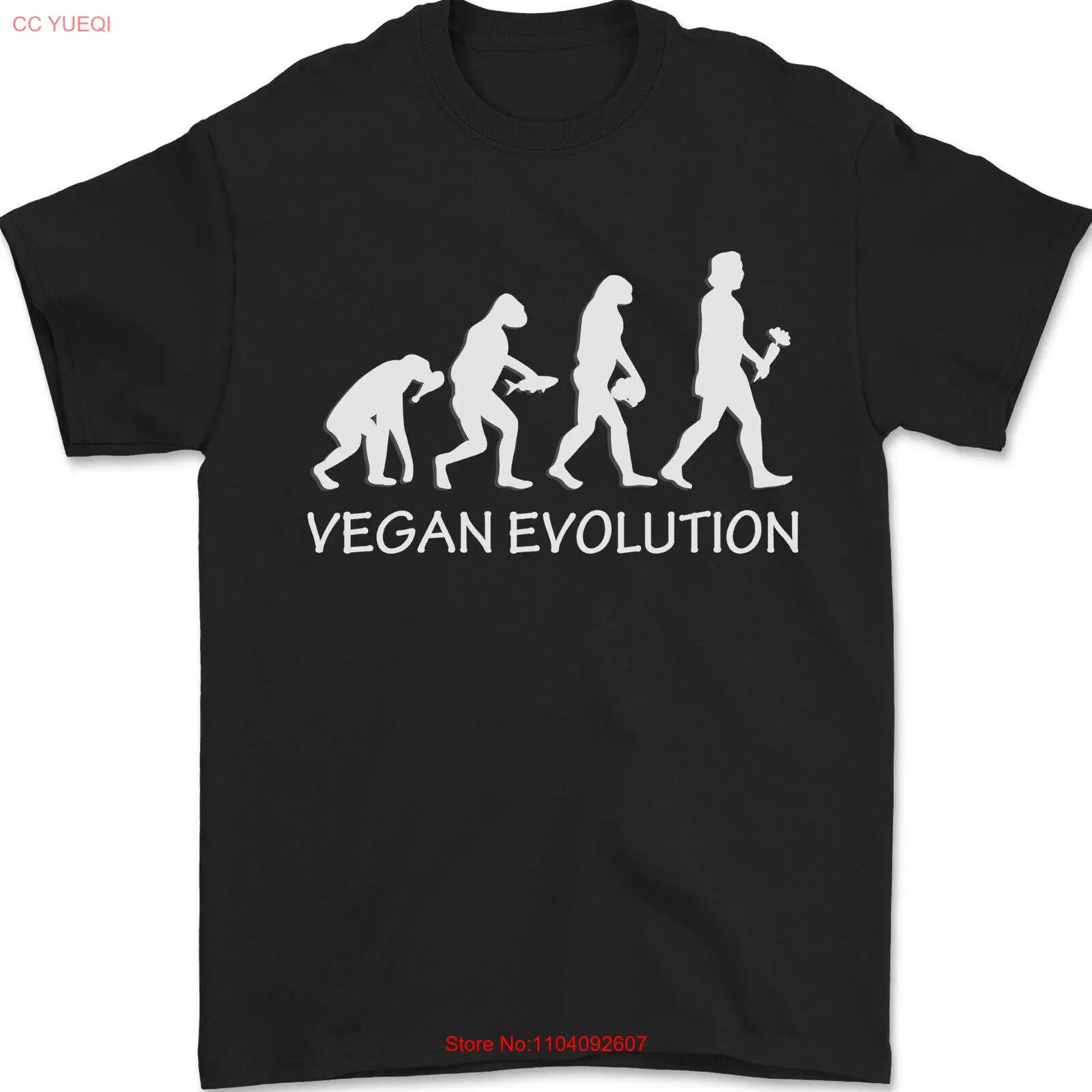 Веганская эволюция вегетарианская забавная мужская футболка 100% хлопок |