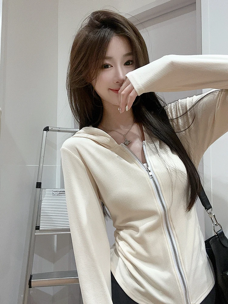 Большие размеры Chubby Girl Sweet Gyaru на молнии талии облегающий плиссированный капюшон