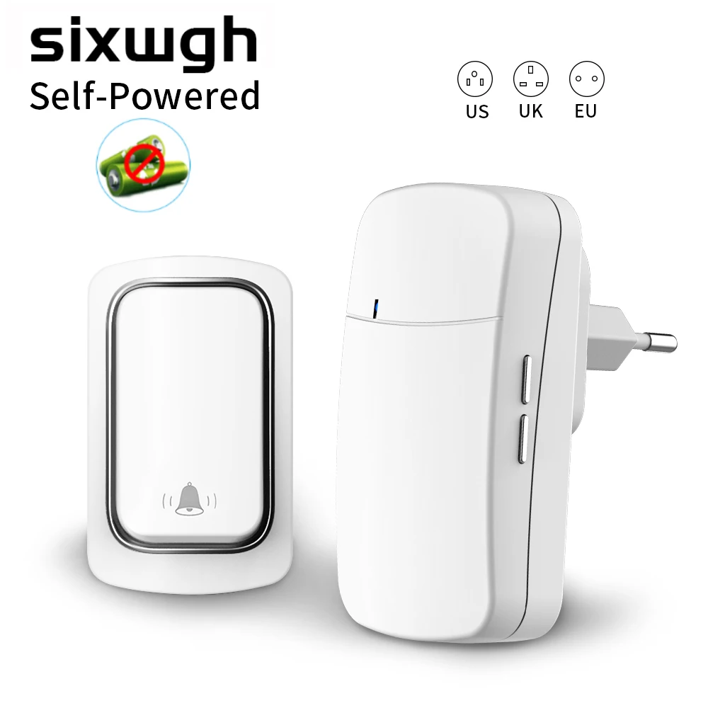 SIXWGH Wireless Doorbell No Battery required Waterproof Self