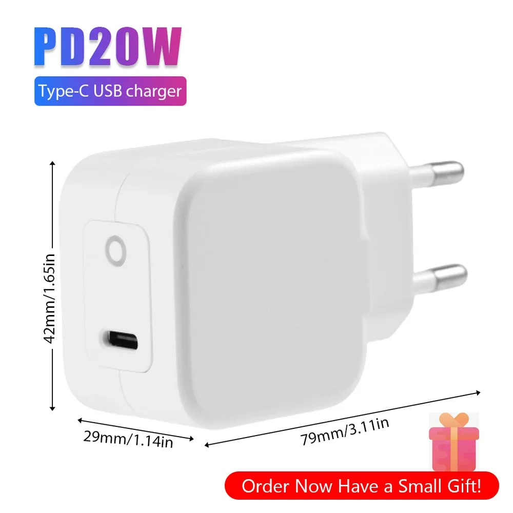 PD 20 Вт Тип C Быстрая зарядка USB-C настенное зарядное устройство адаптер Type