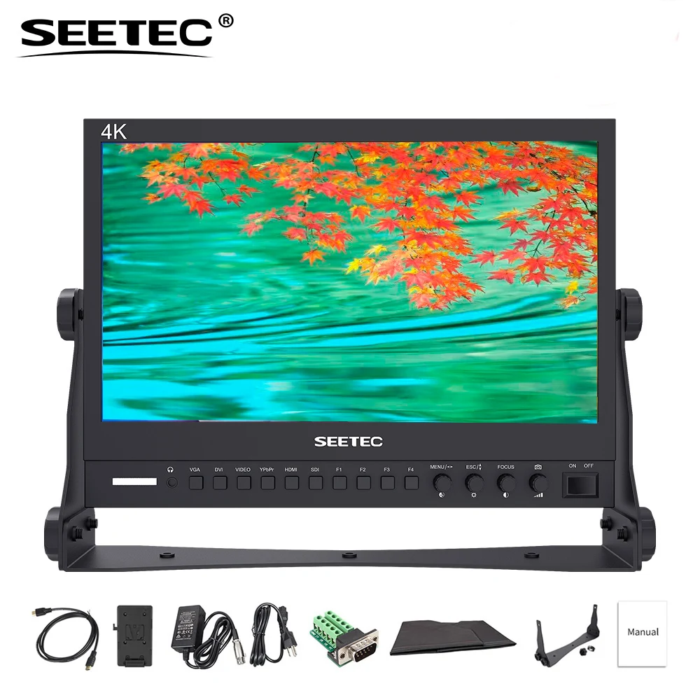 Монитор Seetec 4K133-9HSD-192 (оригинальная фотография), 13,3 дюйма, IPS 3G-SDI 4K HDMI, ЖК-монитор для трансляции, настольный, алюминиевый, для прямой трансляции