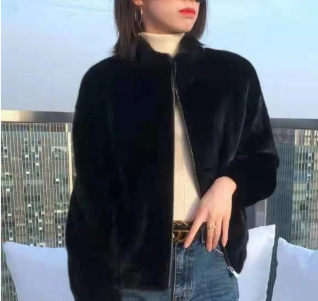 2022 Winter Fashion Women's Short Style Faux Fur Fluffy Warm Women's Coat Faux Fur Jacket Women Fur Coats Basic Zipper Top