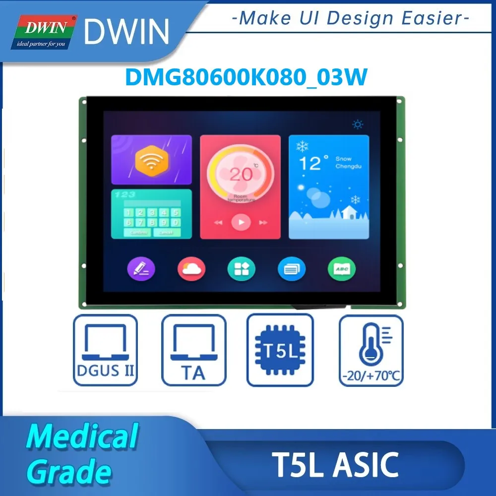 

DWIN 8 Inch TFT LCD HMI Display Module 800*600 RS232/RS485 Capacitive Resistive Touch Panel For Arduino STM32 DMG80600K080_03W