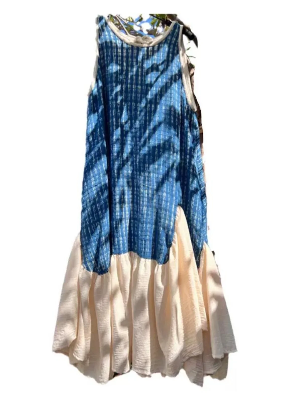 Летняя ретро Гонконгская юбка-жилет Sle Design Sense Idle Уникальная лоскутная юбка Sanya