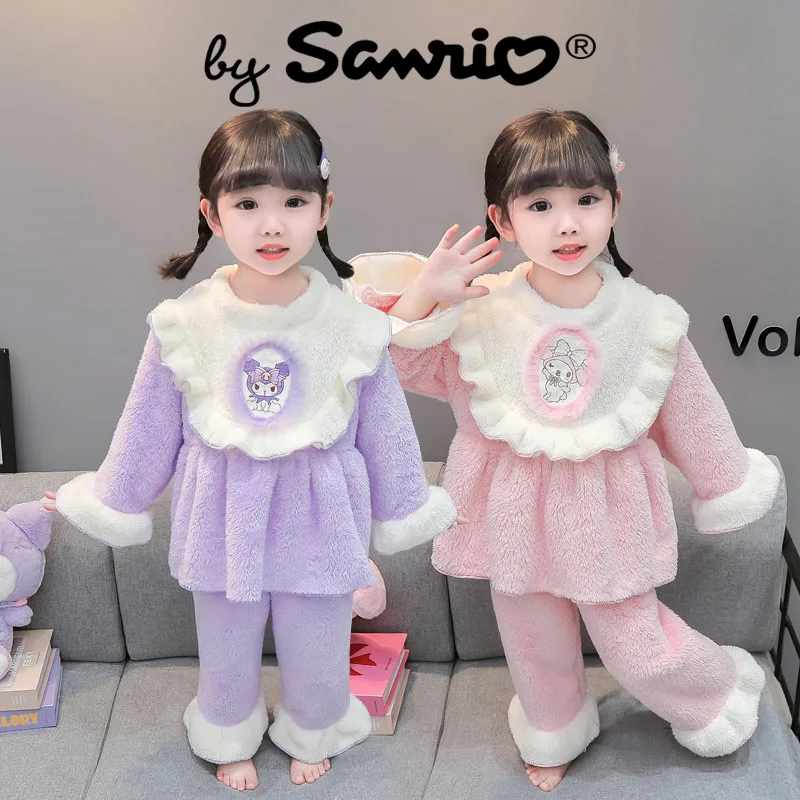 

Sanrio Kuromi My Melody Pajamas Pants Suit Kids Fall Clothes 2023 Girls Mother Kids Baby Clothing Anime Cute Items Kawaii Winter