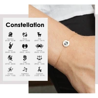 bipin personality design constellation pattern bracelet fashion 316l stainless steel jewelry gifts for women