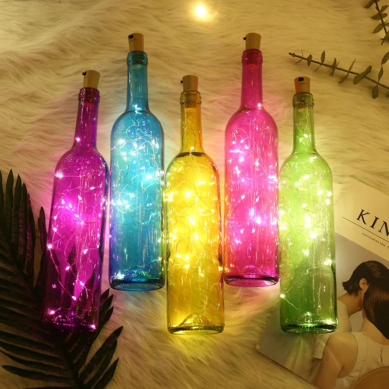 

Party Decoration Christmas Wedding Wine Copper Wire Light 10/20pcs LED Holiday Fairy String Lamp for Liquor Bottles Crafts Glass