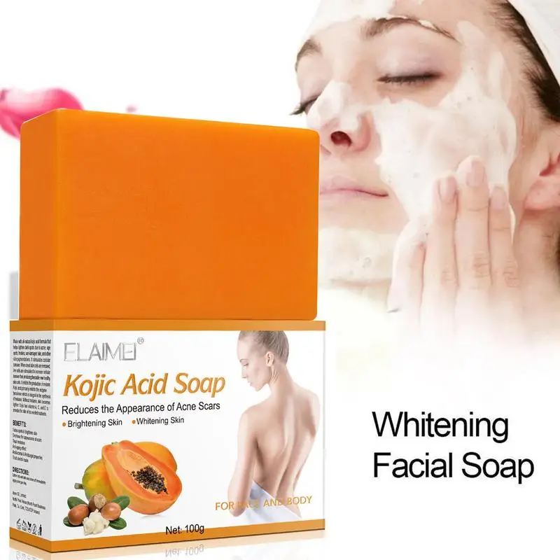 

100g Handmade Kojic Soap Skin Lightening Dark Spot Remover Skin Whitening Cleaning Moisturizing Nourishing Gentle Body Cleanser