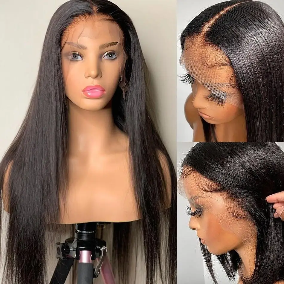 

32 34inch 13x6 Bone Straight Lace Front Wig 180% Density Brazilian Straight Lace Front Human Hair Wigs For Women Remy Human Hair