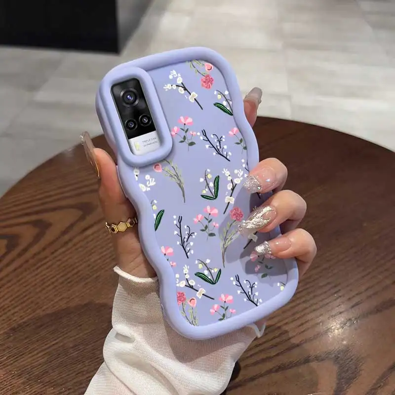 Фото Прочный модный гибкий чехол с нежным цветочным узором для Vivo Y33 с элегантным элегантным чехлом для vivo V Y T 3 51 28, 30 40 53 S Lite (ME) №1