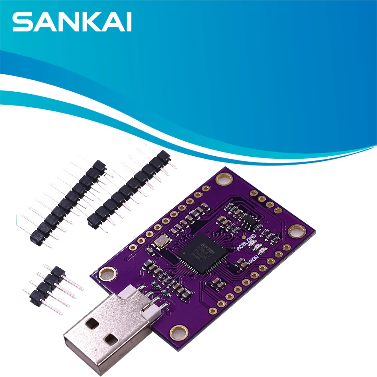Фото Многопротокольный USB-модуль CJMCU FT232H, JTAG/UART/SPI/I2C/FIFO №2