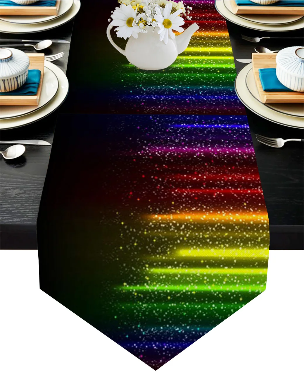 

Декоративная подставка под журнальный столик радужного цвета