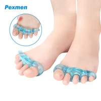 pexmen 2pcs gel toe separators toe spacers stretcher washable toe streightener use for pedicure bunion hammer toes nail polish