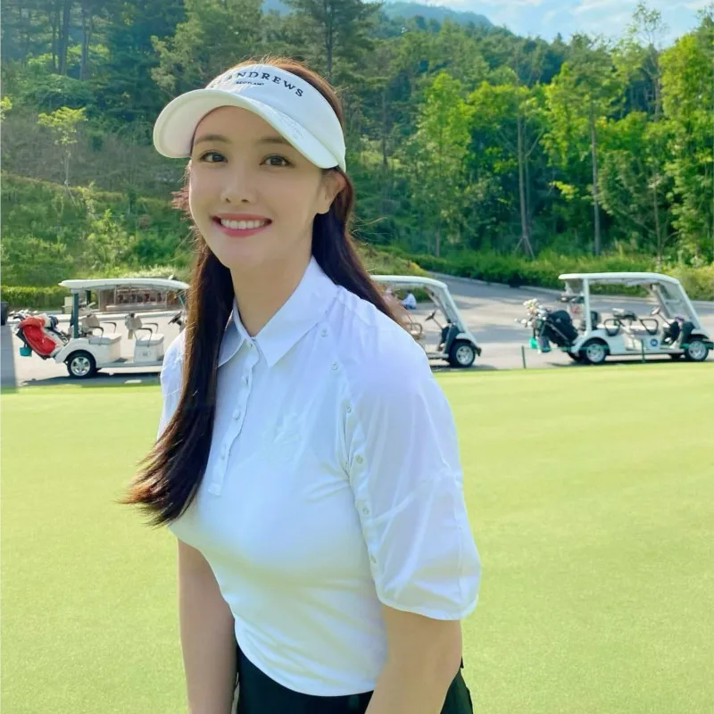 Golf ladies short-sleeved T-shirt summer sweat-absorbing quick-drying women's puff sleeve Polo shirt temperament golf wear