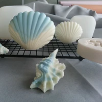 shell candle silicone mold diy marine series conch scented candle making kit cake decoration fondant cake chocolate mold