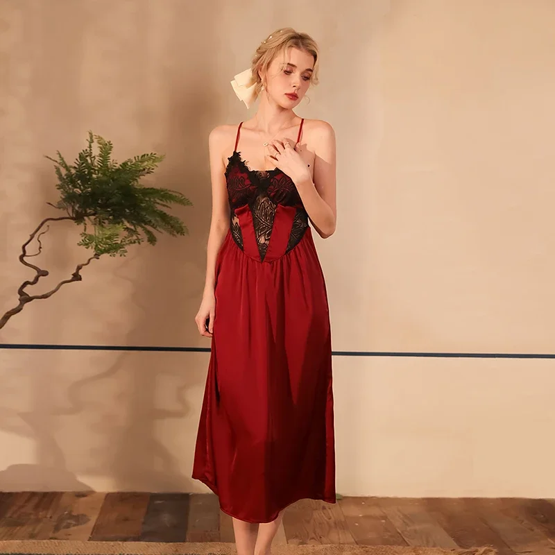 MECHCITIZ 2 шт. новая кружевная пижама атласная ночная рубашка длинный халат невесты