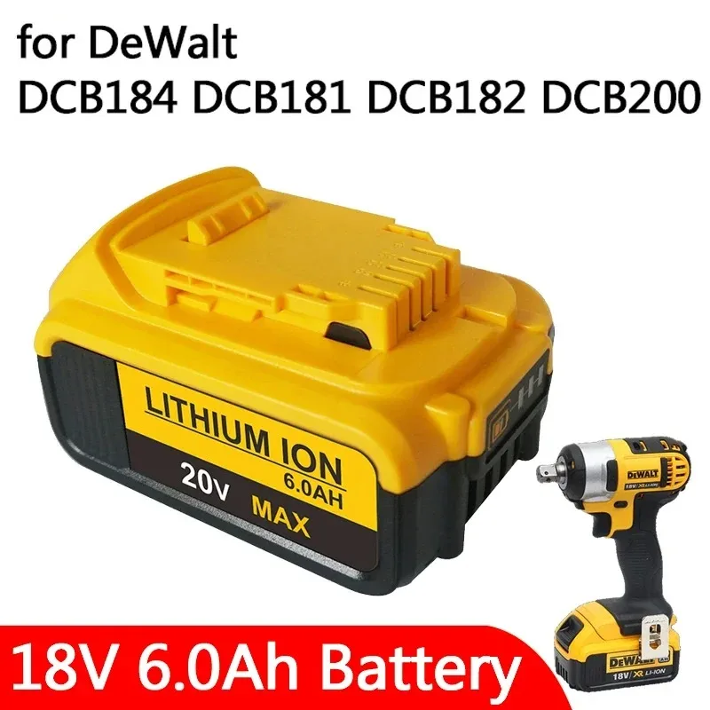 20 В 6000 мАч для Dewalt DCB200 аккумулятор DCB205 DCB206 DCB209 DCB181 DCB182 Сменные литиевые батареи