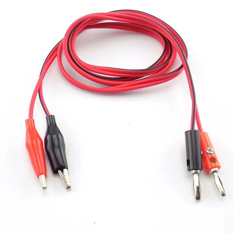1 Pair Alligator Clip to AV 4mm Banana Plug Electrical Clamp Test Cable Lead Connectors for Multimeter Leads Cable Test Leads C1