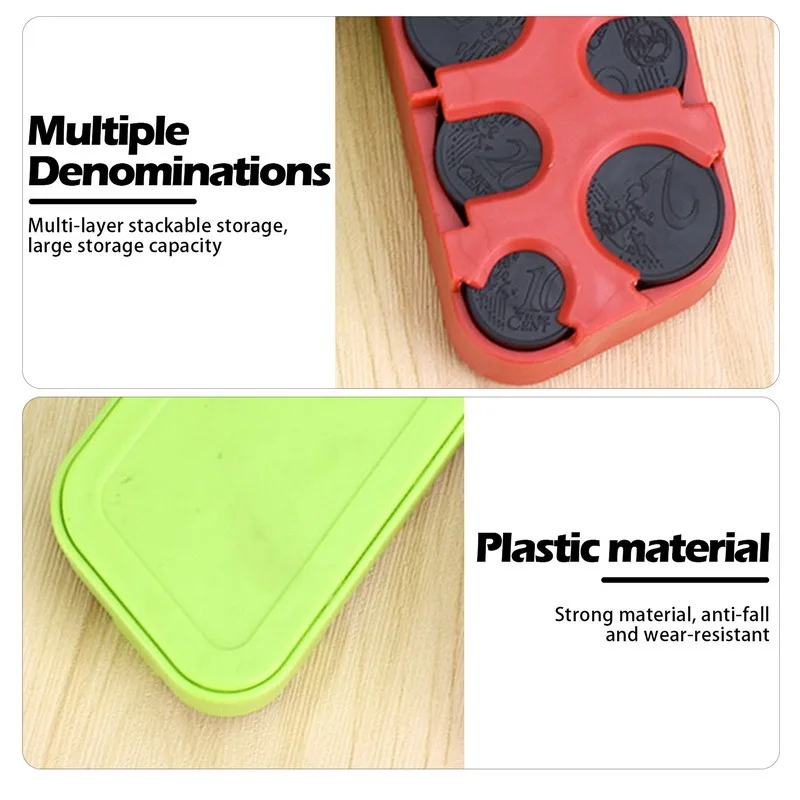 Car Coin Changer Kids Gift Euro Coin Box Saving Piggy Bank Coin Pocket Cases Plastic Money Boxes Wallet Collection Display Box