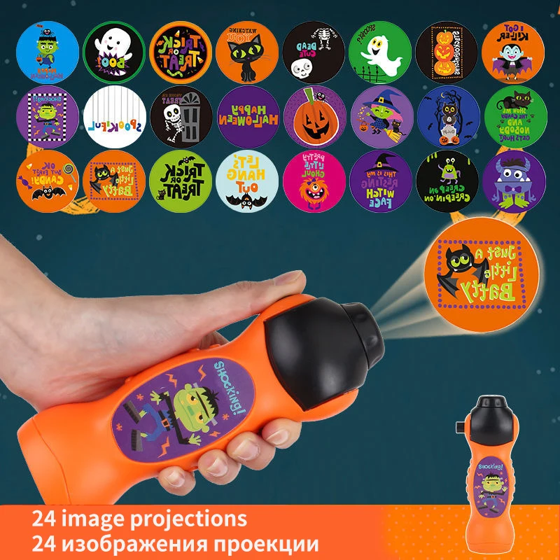 

Halloween Novelty Flashlight Child Toy Sleep Cartoon Story Book Projector Early Education Toy Boy and Girl Holiday Birthday Gift