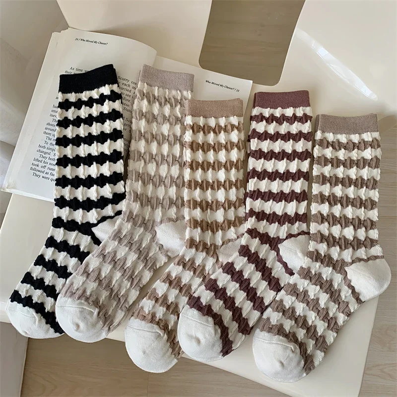 

Носки женские хлопковые в японском стиле, модные спортивные короткие дышащие повседневные полосатые для девушек, разные цвета