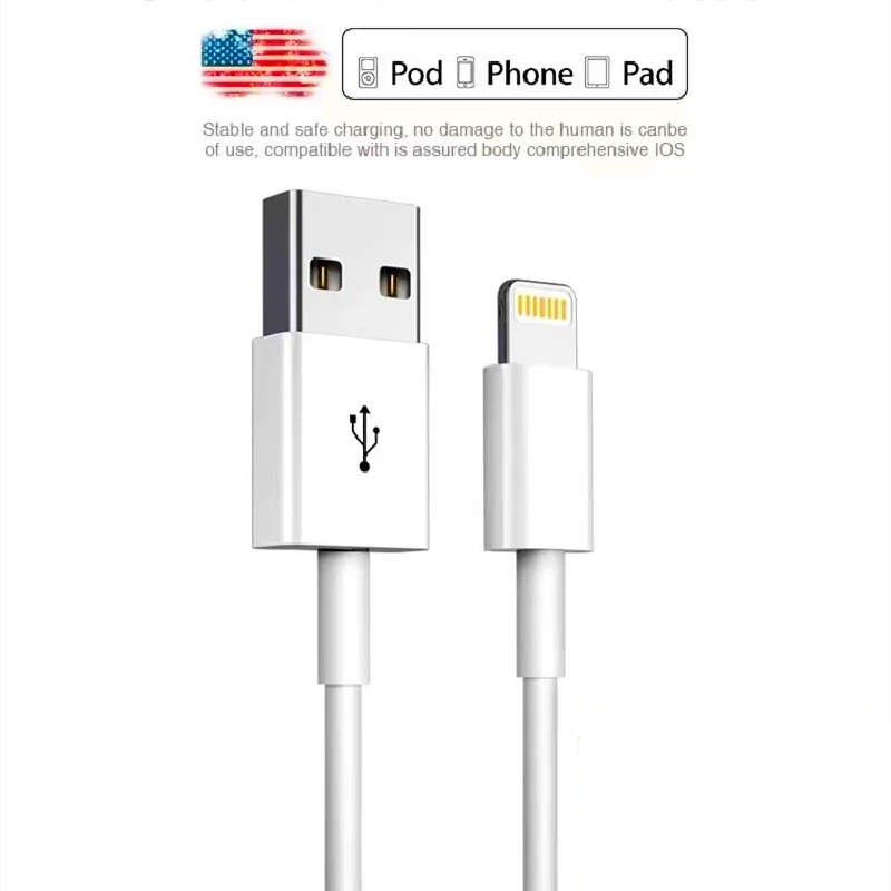 

2A Fast Charging USB Cable For iPhone 13 12 11 XS XR X 8 7 6S 5S Cord Quick Charge Mobile Phone Cable Fast Data Charger cable