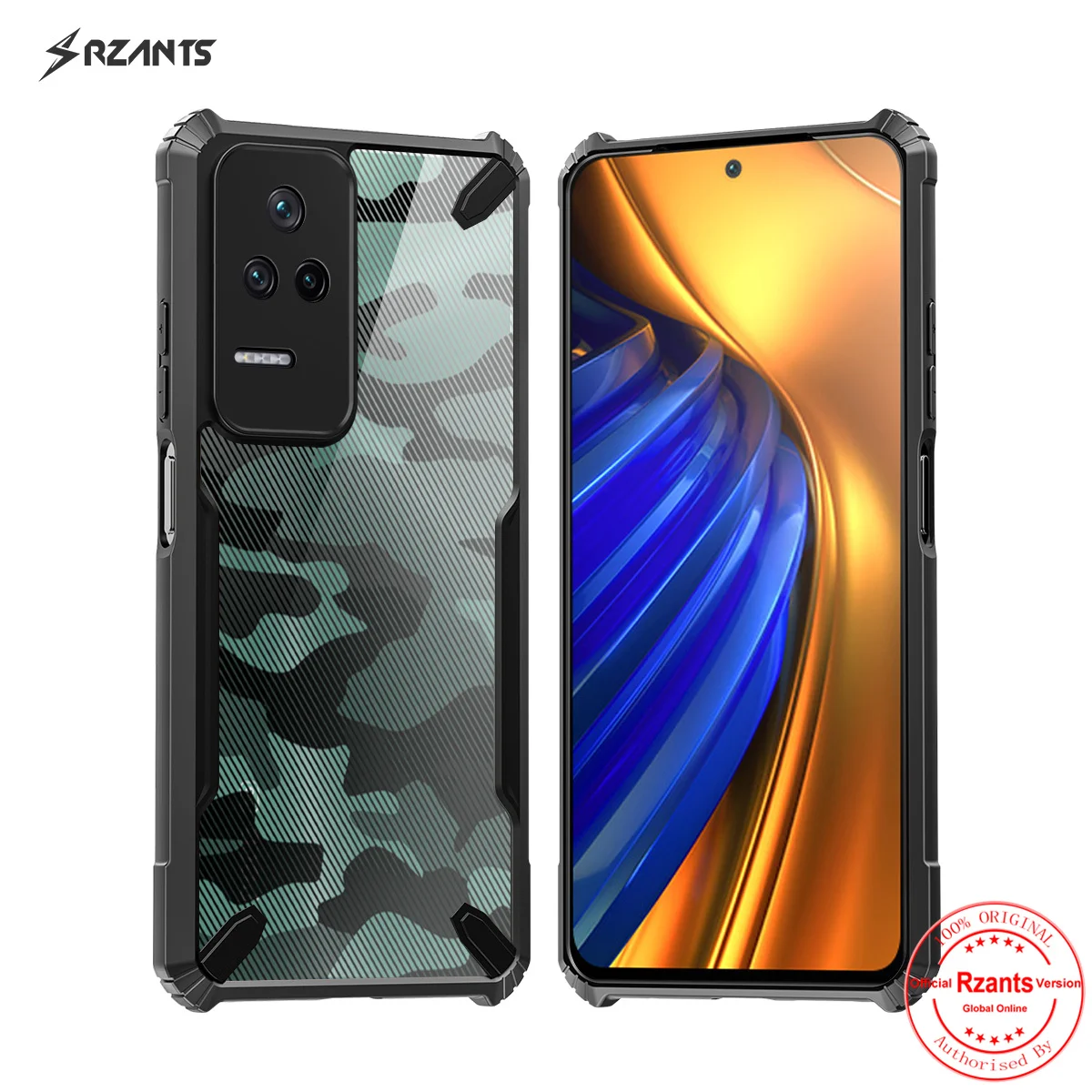 

Rzants For Xiaomi Poco F4 Redmi K40s Case Hard [Camouflage Bull] Shockproof Slim Crystal Clear Cover Funda Thin Casing