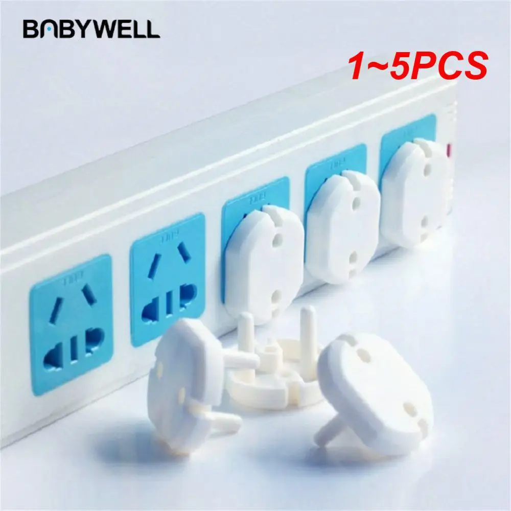 

1~5PCS Anti Electric Shock Plugs Protector Kids Sockets Cover Plugs Abs Electric Socket Outlet Plug Protection Safety Plug White